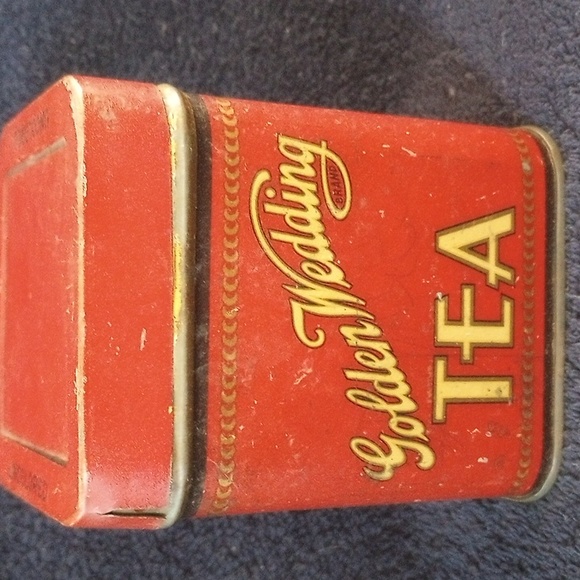 Vintage Golden Wedding Tea Tin 1/4LB - Picture 3 of 9